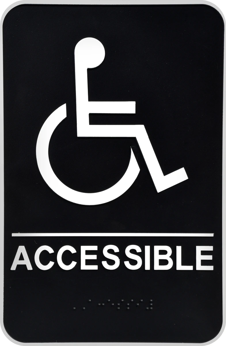 844151 6 X 9 In. Black & White Ada Compliant Self Adhesive Sign - 5 Pieces