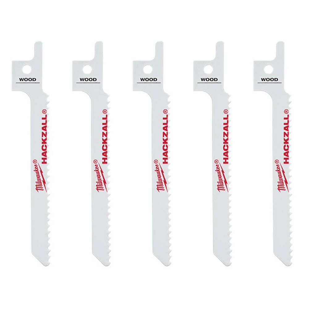 Milwaukee HACKZALL 3-1/2 In. 8 TPI Nail-Embedded Wood Reciprocating Saw Blade (5-Pack)
