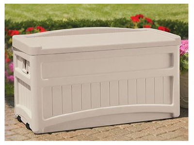 Suncast 73 Gallon Resin Deck Box With Wheels - Model Db7500