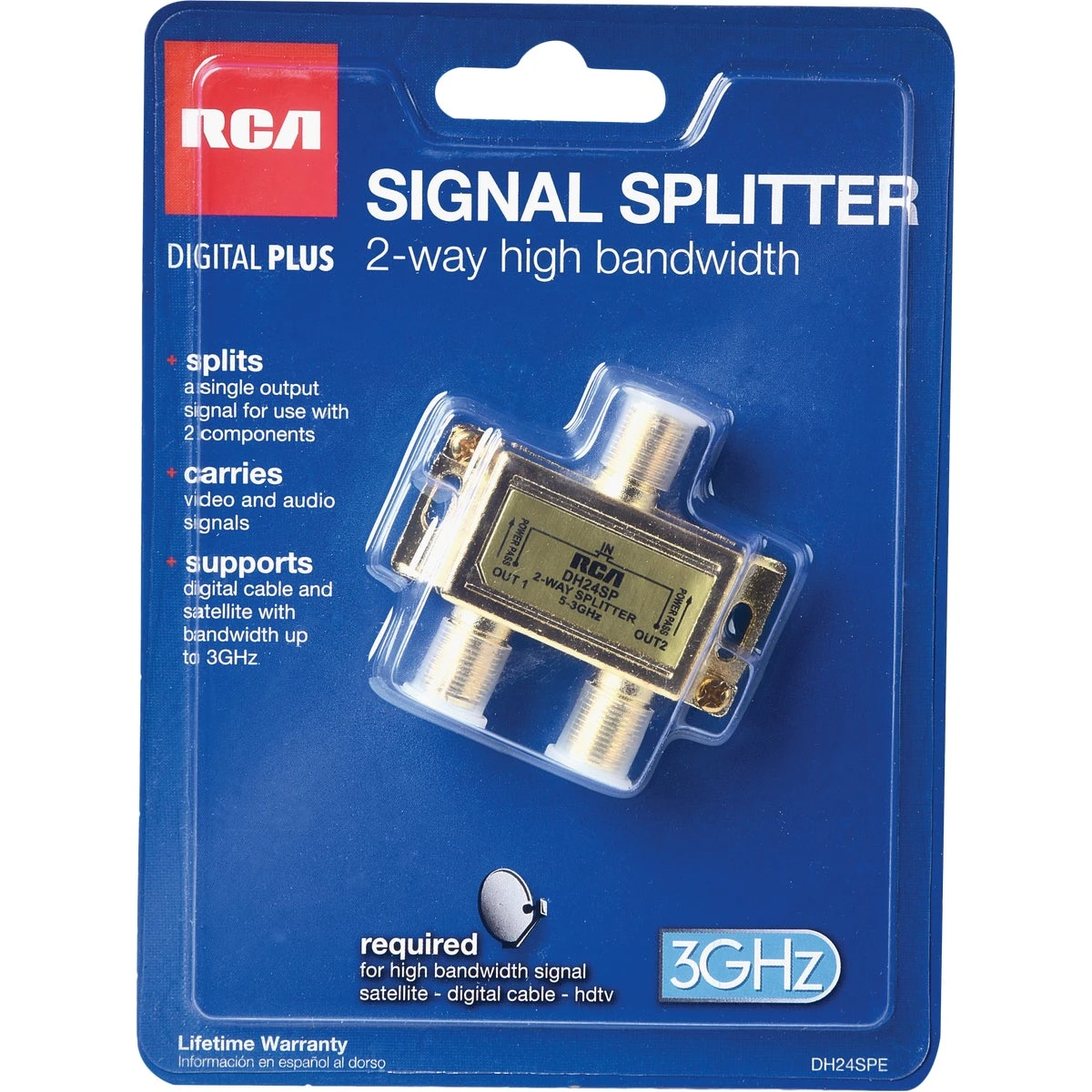 Digital Plus 2-way Coaxial Splitter Dh24spe For Cable Tv And Antenna