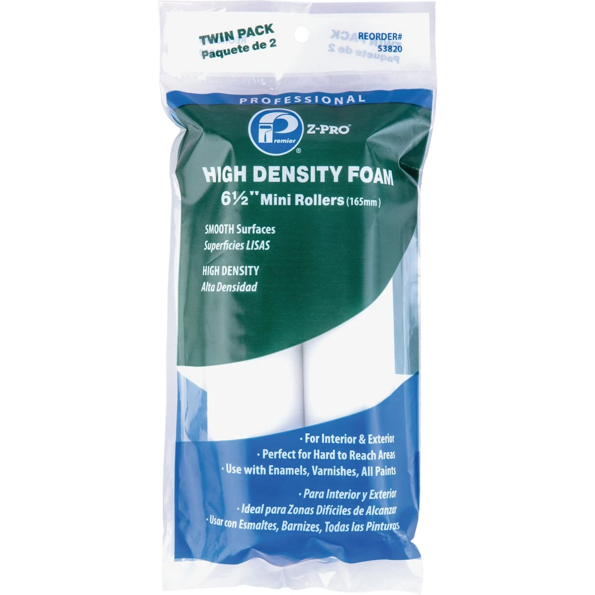 Z-Pro 6-1/2 In. x 1/2 In. High Density Foam Roller Cover (2-Pack)