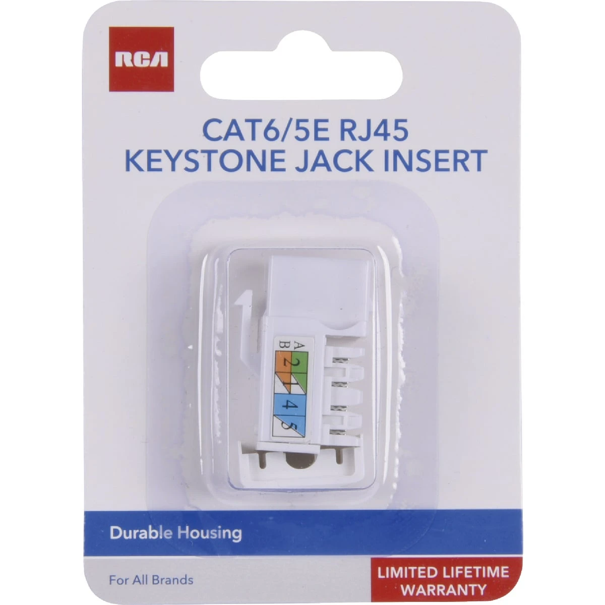 Keystone Cat6/5e Rj45 White Modular Jack Insert - Durable And Compatible