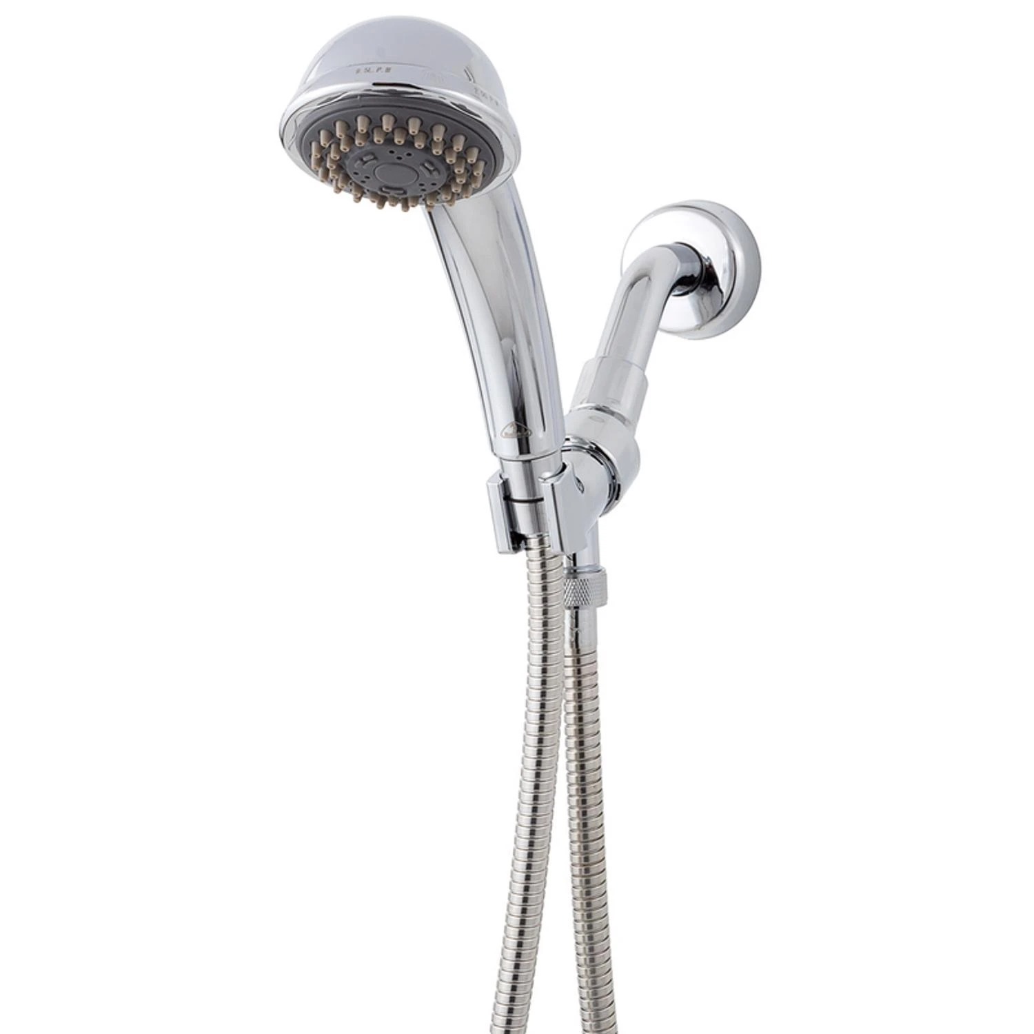 Flow Pro Handheld Massage Shower Head System with Three Spray Settings in Chrome Finish