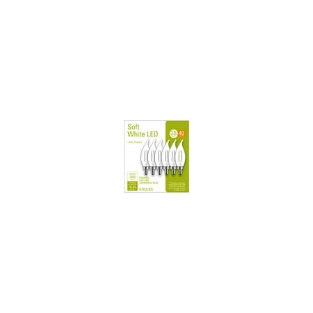 LED Deco Light Bulb, Soft White, Candelabra Base, 4 Watt, 6-Pk.