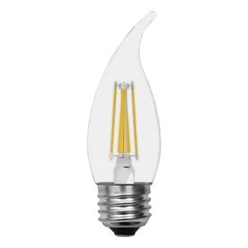 LED Chandelier Light Bulbs, Candle Shape, Clear Soft White, 200 Lumens, 2.5 Watt, 4-Pk.