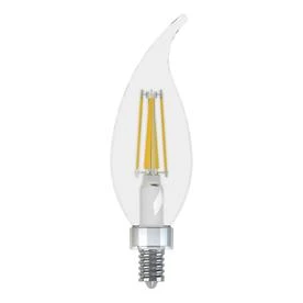 Relax HD LED Candelabra Light Bulbs, Clear, Soft White, 300 Lumens, 4 Watt, 4-Pk.
