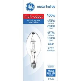 400 Watt Multi-vapor Metal Halide Lamp, Clear, Ed37 Bulb Shape