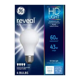 GE 4PK 43W WHT Rev Bulb