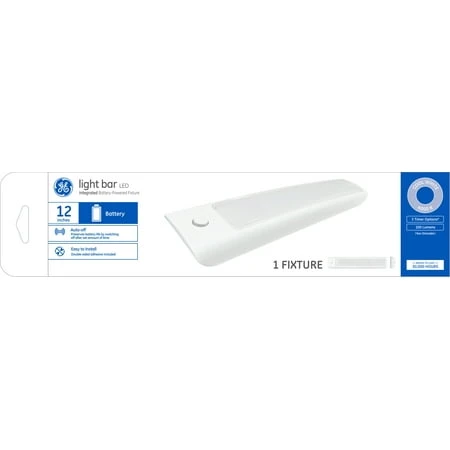LED Bar Light, White Plastic, Battery Operated, Timer, 12 In.