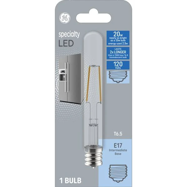 2.5 Watt Led Specialty Bulb, Clear, Intermediate Base, T6.5 Shape