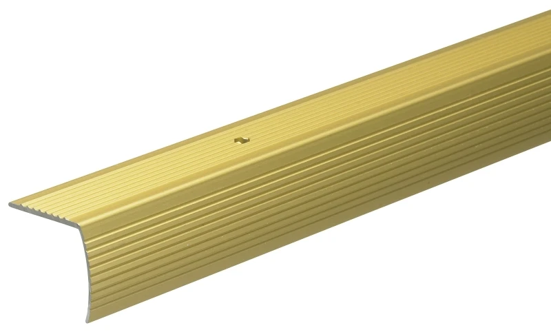 1-1/8 X 72-inch Satin Gold Fluted Stair Edge For Carpet And Tile Protection