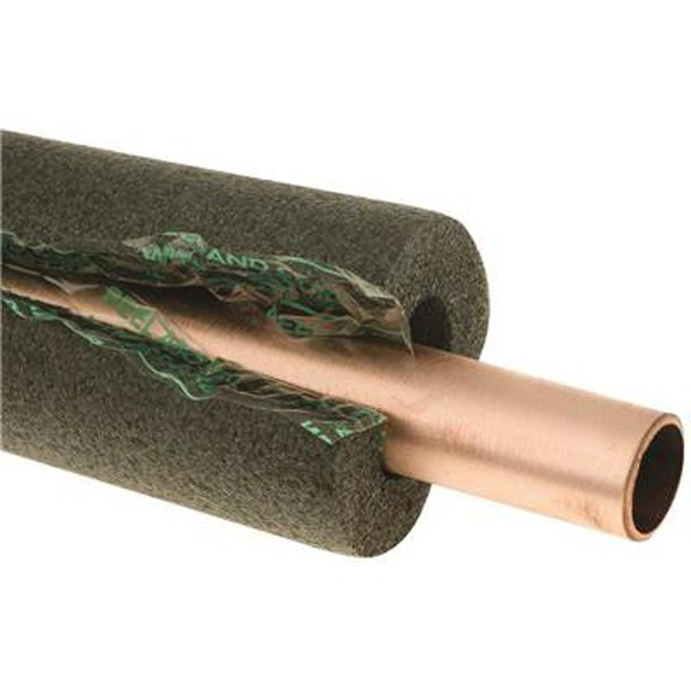 Polyethylene Foam Pipe Insulation, Black, Tubular, 6-ft., Self-sealing, 3/8" Thick