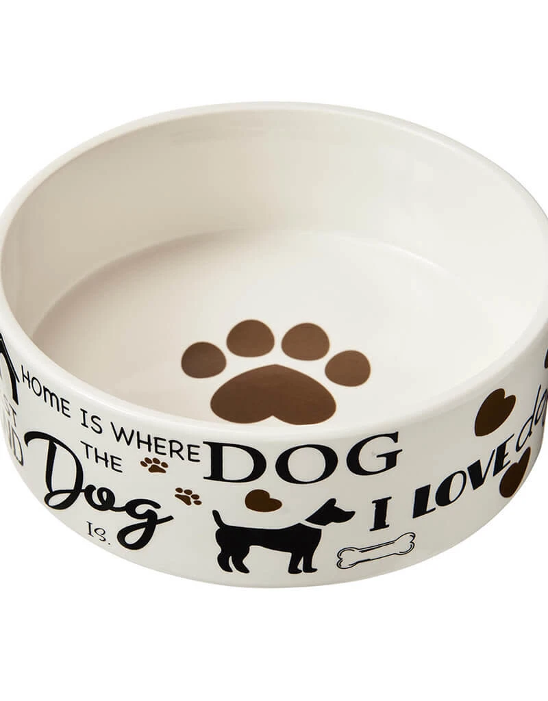 I Love Dogs Seven Inch Dog Dish Bowl