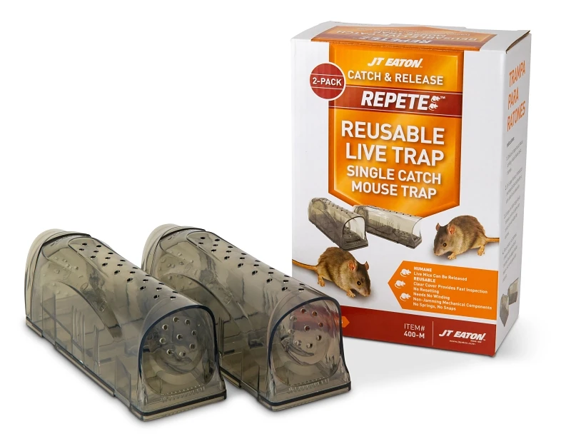 Repete Reusable Live Mouse Trap 2-pack, Model 400-m, Indoor/outdoor, Pet Resistant