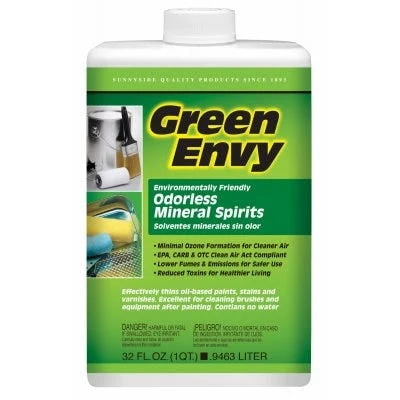 Green Envy Odorless Mineral Spirits Paint Thinner and Cleaner, 1 Quart