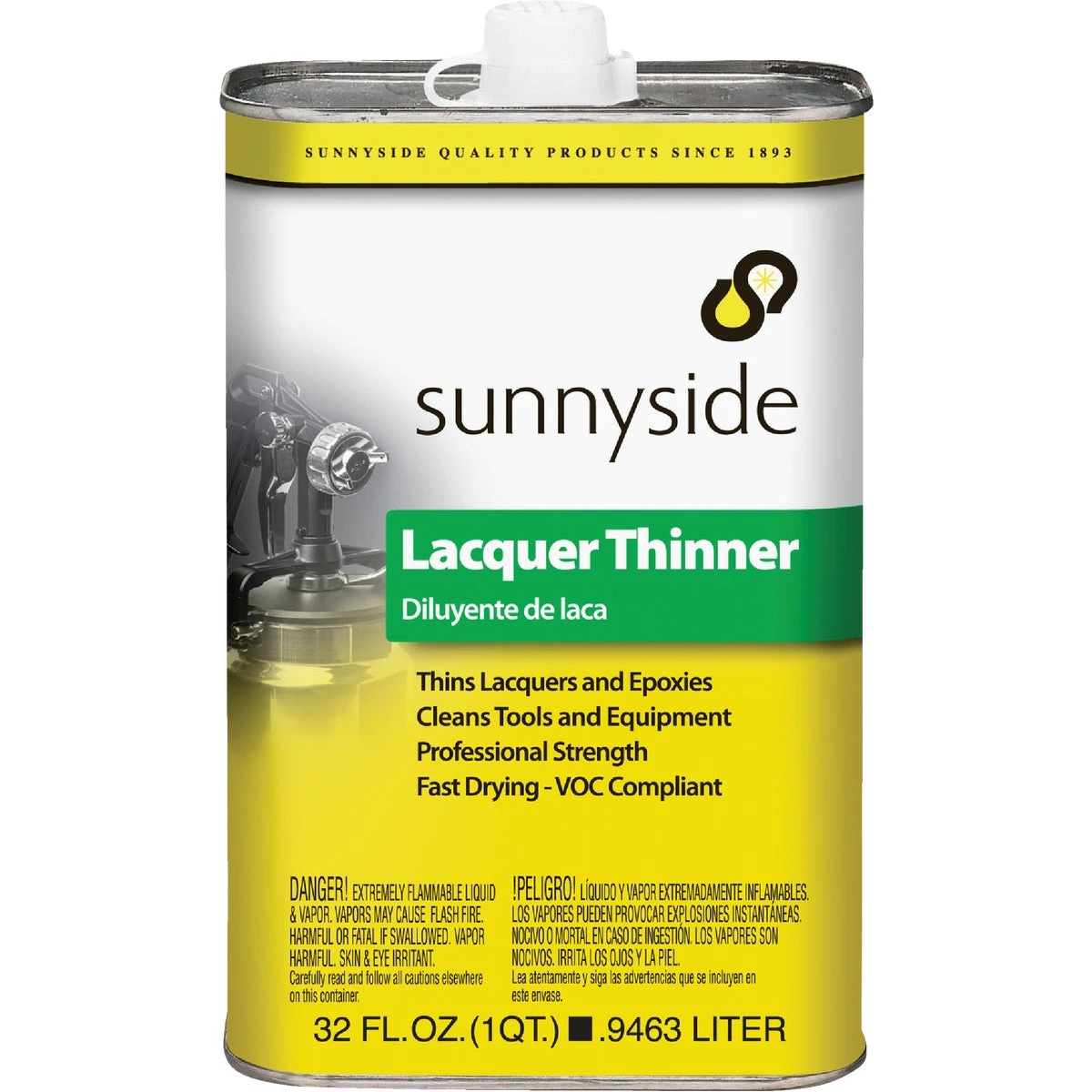 Lacquer Thinner, 1 Quart Bottle, Solvent for Paint and Varnish Cleanup