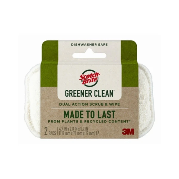 Greener Clean Dual Action Scrub & Wipe Pads, 2-Ct.