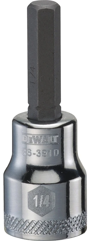 Hex Bit Socket, 1/4 Inch Hex Size, 3/8 Inch Drive
