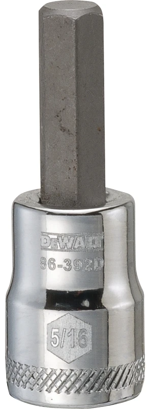 Hex Bit Socket, 5/16 Inch, 3/8 Inch Drive, Durable Steel Construction