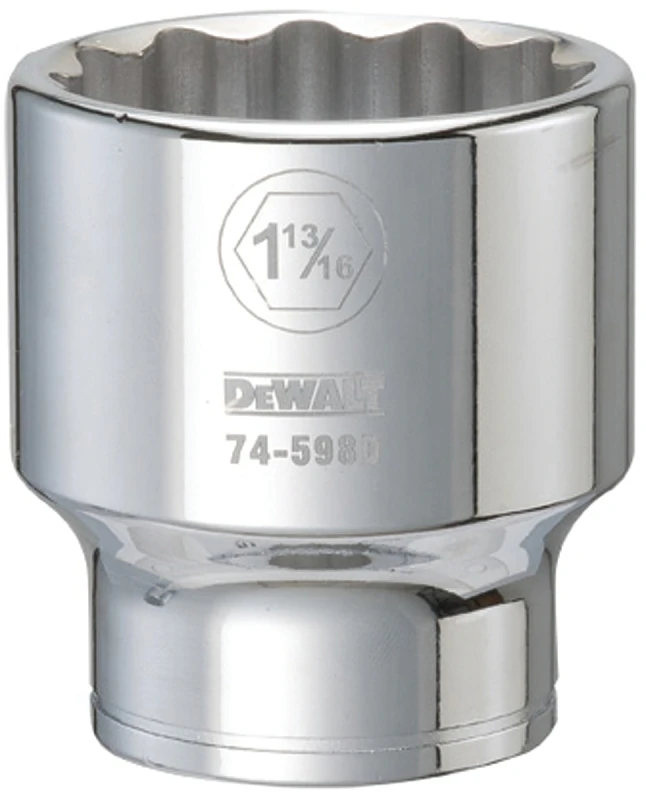 Socket Wrench, 12-Point Design, Three Quarter Inch Drive, One and Thirteen Sixteenths Inch Size
