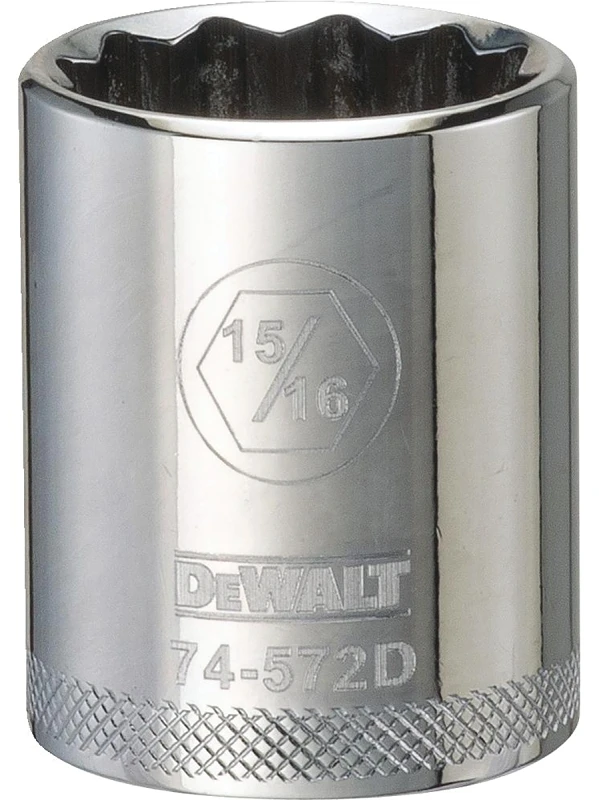 Shallow SAE Socket, 12-Point, 15/16 Inch, 1/2 Inch Drive