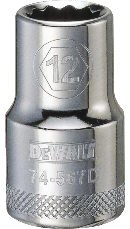 12 Millimeter Metric Shallow Socket, 12-Point Design, 1/2 Inch Drive