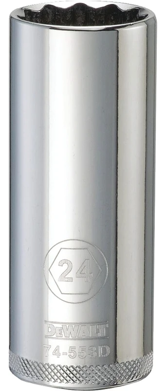 1/2 In. Drive Metric Deep Socket, 12-point, 24mm - Dwmt74553osp
