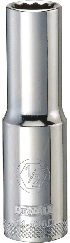 Socket, Deep, 12-Point, 1/2 Inch Drive, 1/2 Inch Size