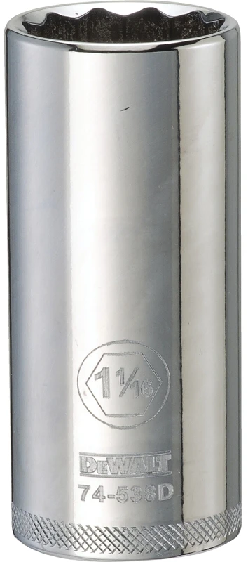 Socket, Deep, 12-Point, 1/2 Inch Drive, 1 and 1/16 Inch Size