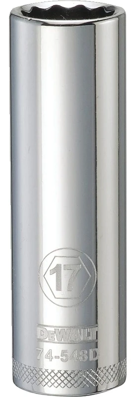 17 Millimeter Metric Deep Socket, 12-Point, 1/2 Inch Drive