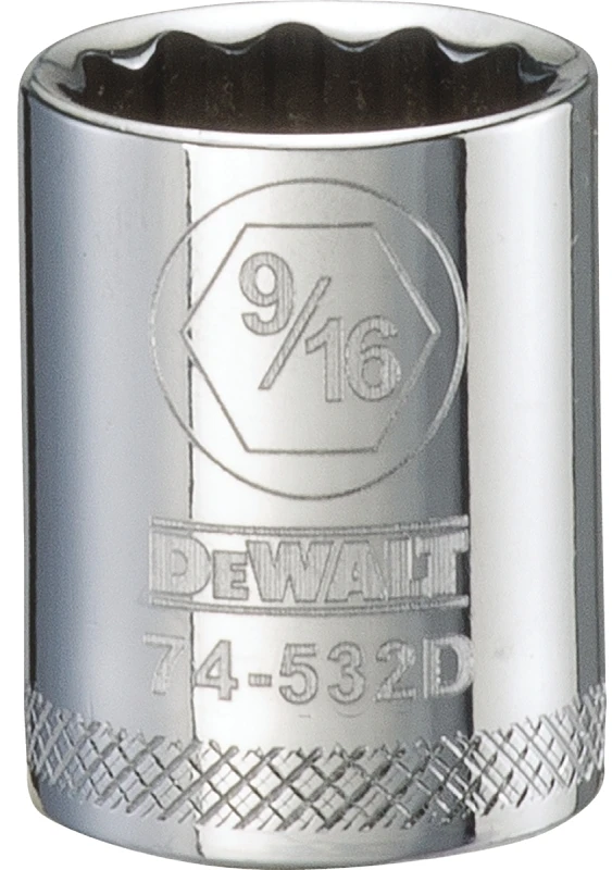 Sae Shallow Socket, 12-point, 9/16 In., 3/8 In. Drive, Dwmt74532osp