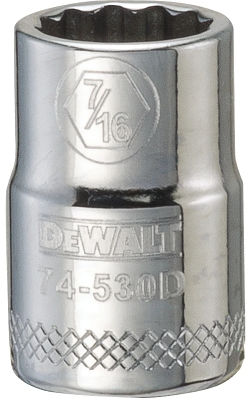 Shallow SAE Socket, 12-Point, 7/16 Inch, 3/8 Inch Drive