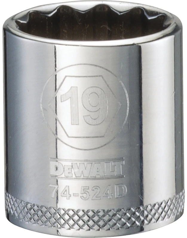 Metric Shallow Socket 19 Millimeter 12-Point 3/8 Inch Drive