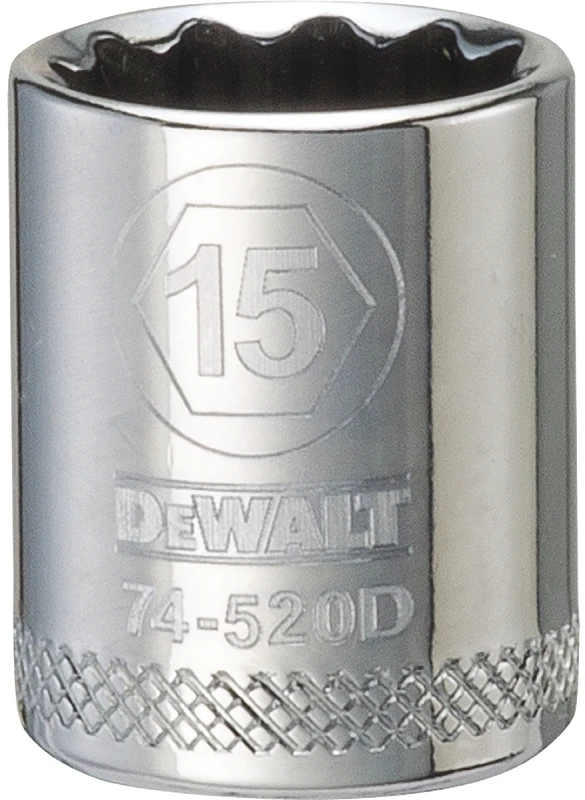 15 Millimeter Metric Shallow Socket, 12-Point, 3/8 Inch Drive
