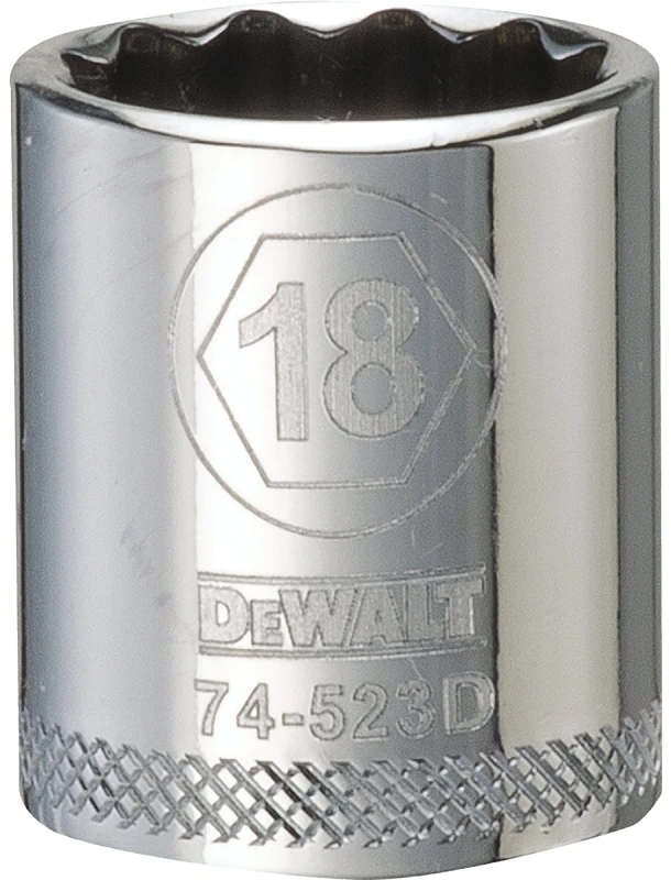 Metric Shallow Socket 18 Millimeter 12-Point 3/8 Inch Drive