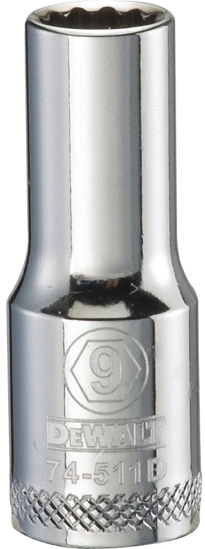 9 Millimeter Metric Deep Socket, 12-Point Design, 3/8 Inch Drive