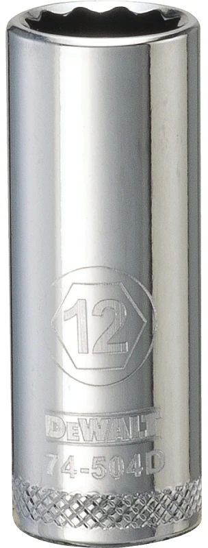 12 Millimeter Metric Deep Socket, 12-Point, 3/8 Inch Drive