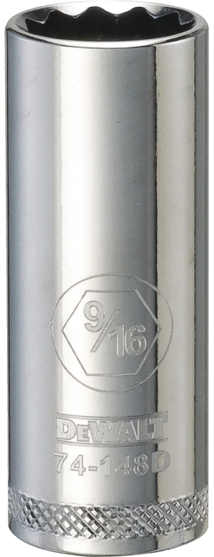 Deep 12-Point SAE Socket 9/16 Inch 3/8 Inch Drive
