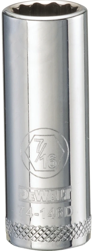 7/16 Inch Deep SAE Socket, 12-Point, 3/8 Inch Drive