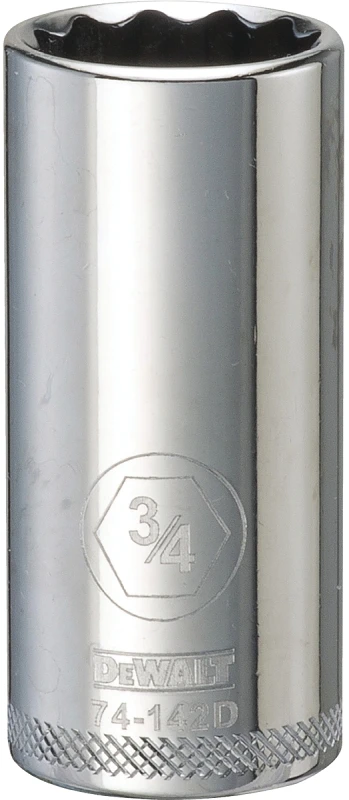 Three Eighths Inch Drive Deep SAE Socket, Twelve Point, Three Fourths Inch Size