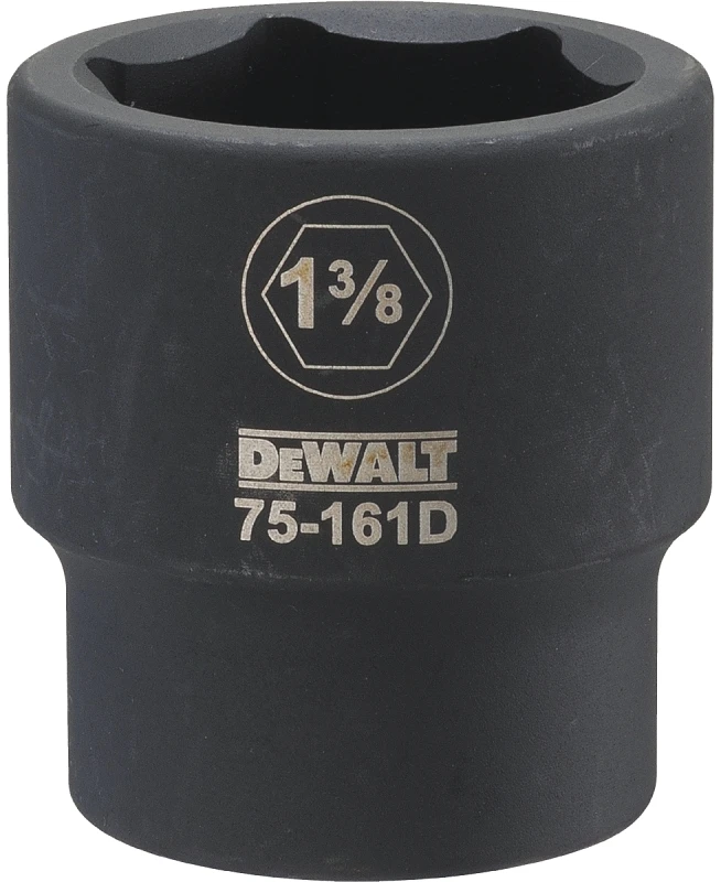 Six Point SAE Impact Socket, Three Quarter Inch Drive, One and Three Eighth Inch Size