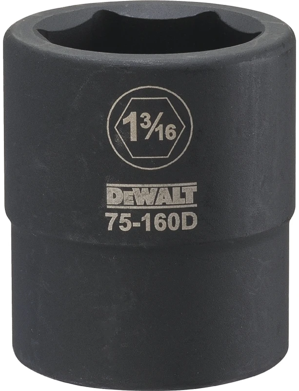 Six Point SAE Impact Socket, Three Quarter Inch Drive, One and Three Sixteenths Inch Size
