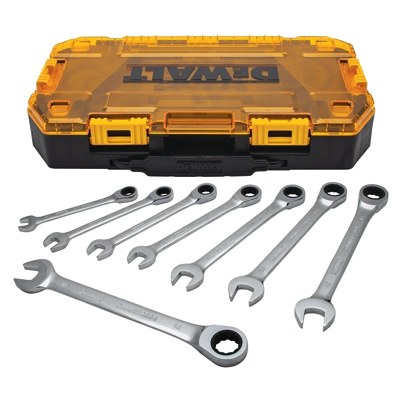 8-piece Metric Ratcheting Combination Wrench Set With Tough Box Case