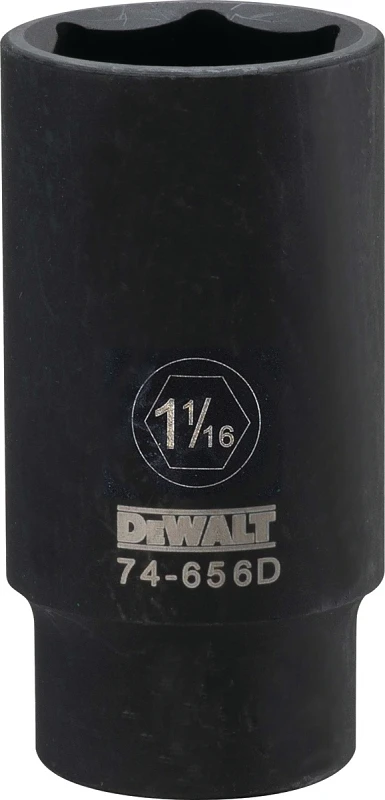 SAE Deep Impact Socket 6-Point Black Oxide Finish 1/2 Inch Drive 1-1/16 Inch