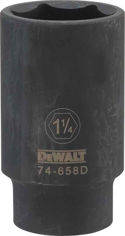 1/2 Inch Drive SAE Deep Impact Socket, 6-Point, Black Oxide Finish, 1-1/4 Inch