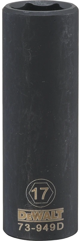 Metric Deep Impact Socket 17 Millimeter 6-Point Black Oxide Finish 1/2 Inch Drive