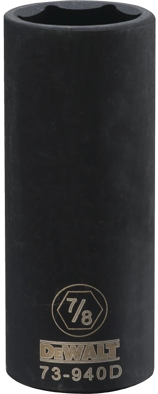 Society of Automotive Engineers Deep Impact Socket, 6-Point, Black Oxide Finish, 1/2 Inch Drive, 7/8 Inch Size