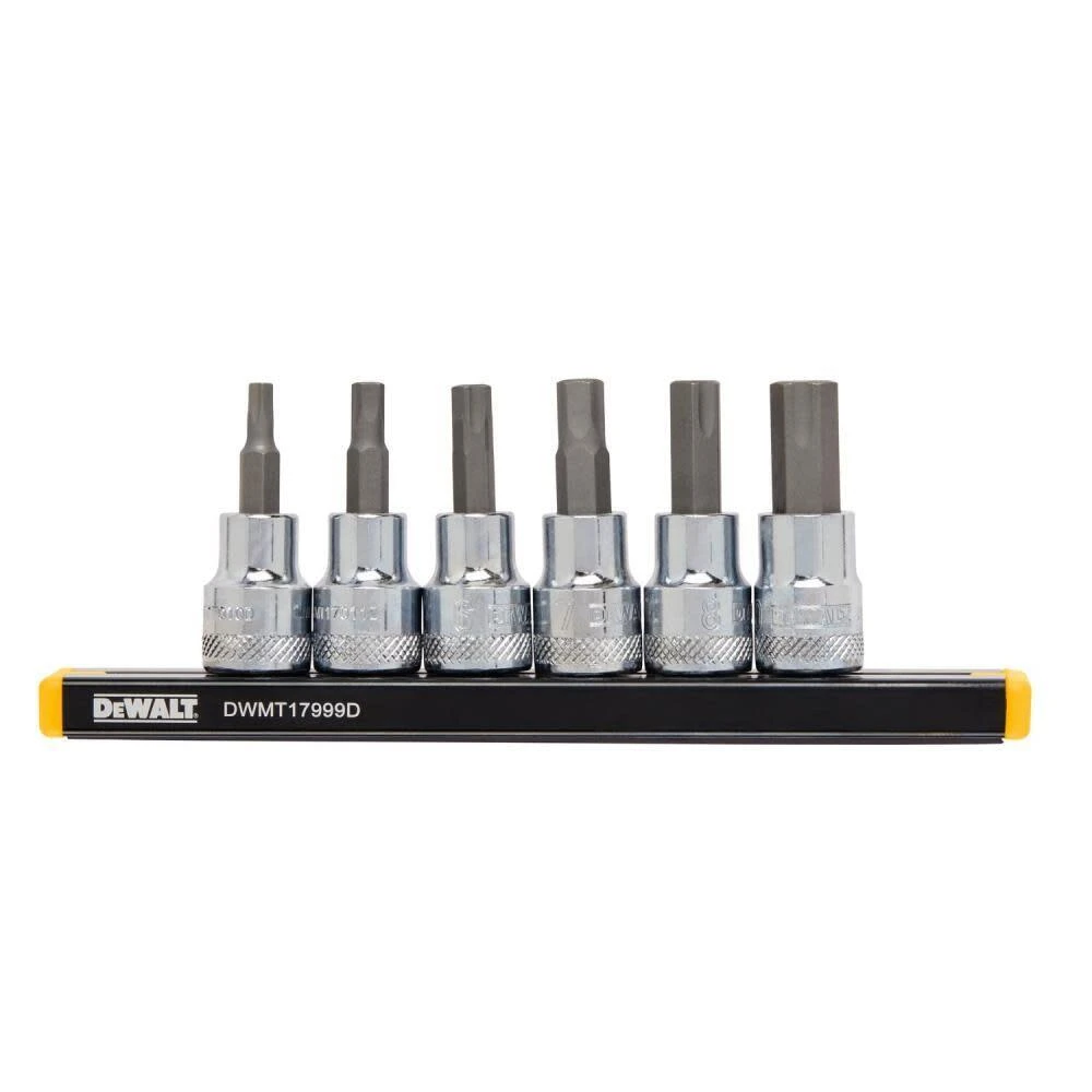 6-Piece Metric Hex Bit Socket Set with 3/8 Inch Drive