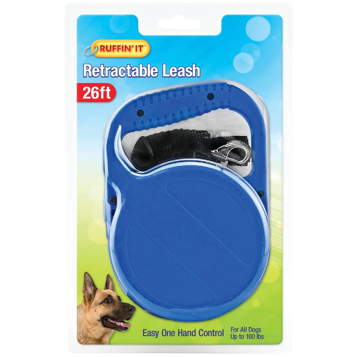 Ruffin' It 26 Ft. Webbed Retractable Leash For Dogs Up To 100 Lbs