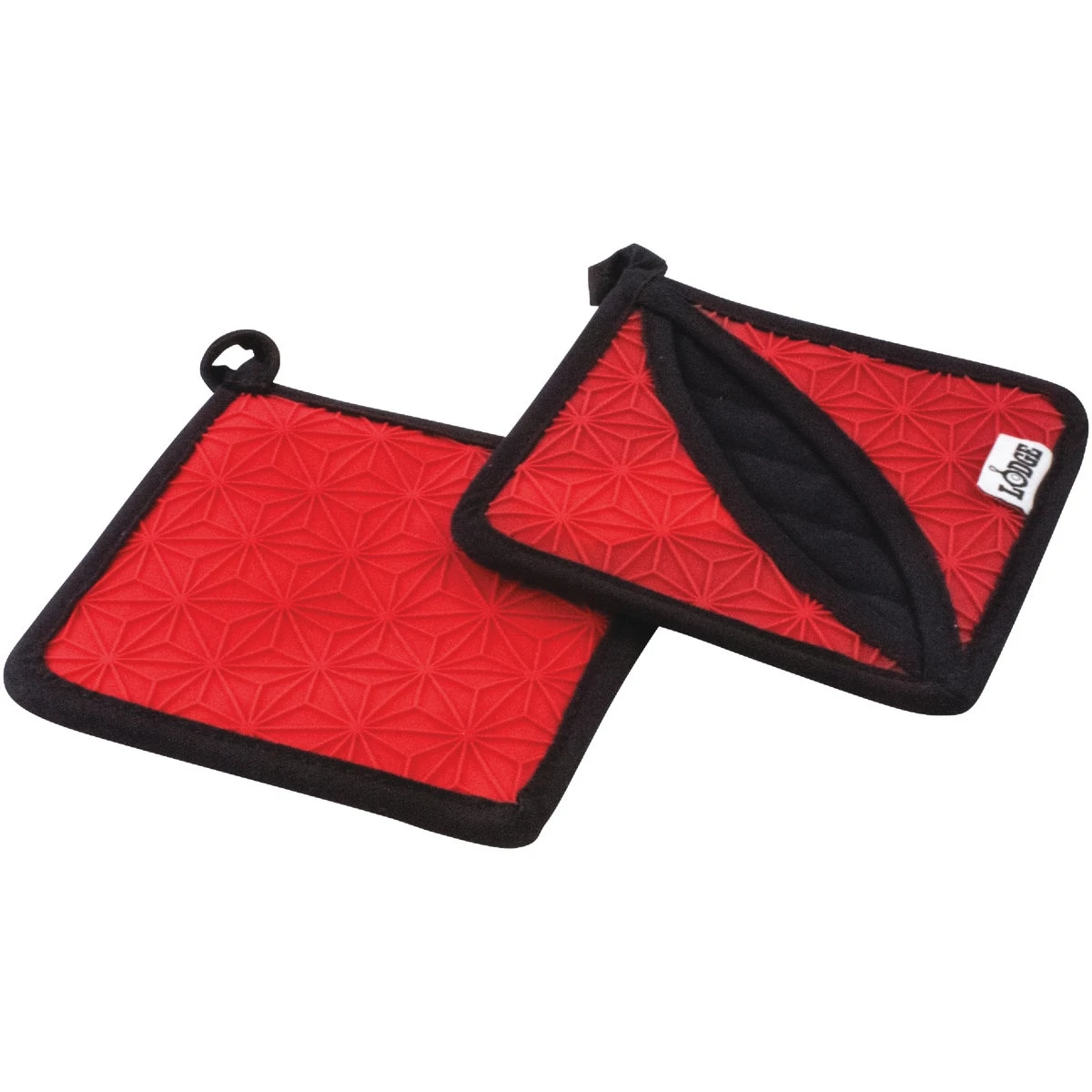 Pot Holder/Trivet, Red Silicone & Fabric, 2-Pk.
